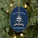Adorno De Cerámica Nautical Boat Beach Anchor Nombre de la familia Es<br><div class="desc">Celebra tu estilo de vida costero con nuestro Nautical Boat Beach Anchor Nombre de la Familia Est Ceramic Ornament. Este bonito ornamento está decorado con un bonito diseño de ancla, perfecto para la decoración de una casa de playa y los temas náuticos. Personalízalo con tu nombre familiar y fecha establecida...</div>