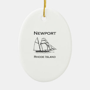 Adorno De Cerámica Nave alta de Newport Rhode Island