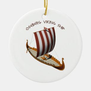 Adorno De Cerámica Nave de Oseberg Viking
