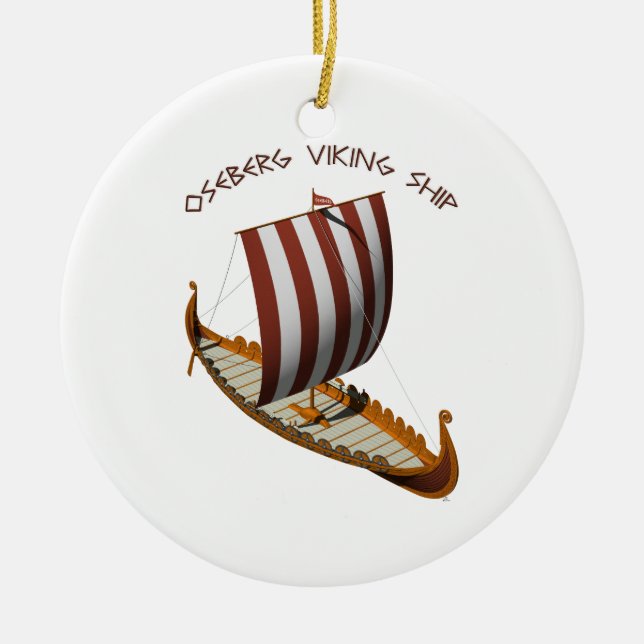 Adorno De Cerámica Nave de Oseberg Viking (Frente)