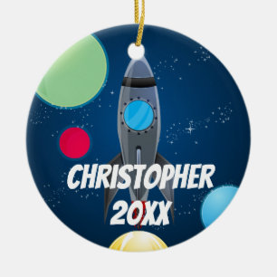 Adorno De Cerámica Nave de Rocket del espacio exterior