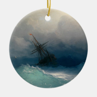 Adorno De Cerámica Nave en los mares tempestuosos