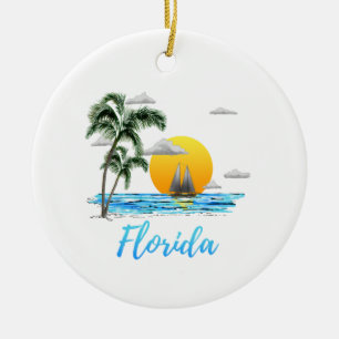 Adorno De Cerámica Navegación por el Océano Florida Sunset