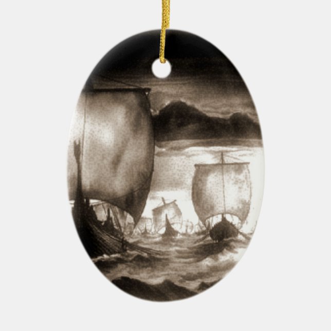 ADORNO DE CERÁMICA NAVES DE VIKING (Frente)