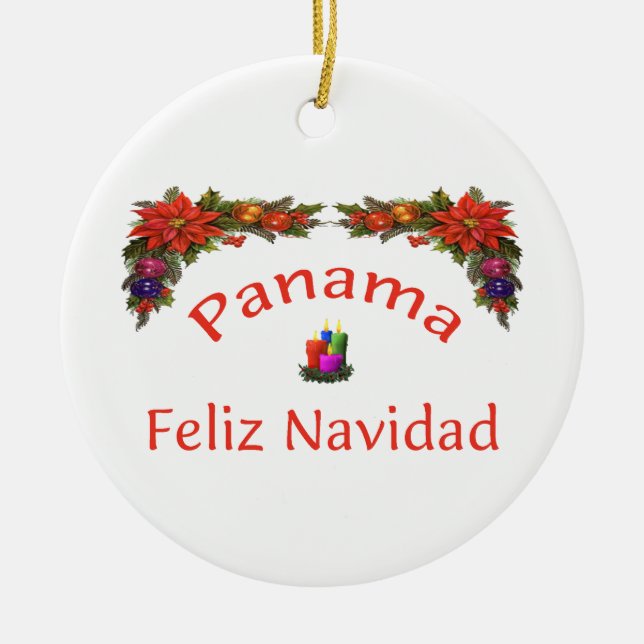 Adorno De Cerámica Navidad 1 de Panamá (Frente)