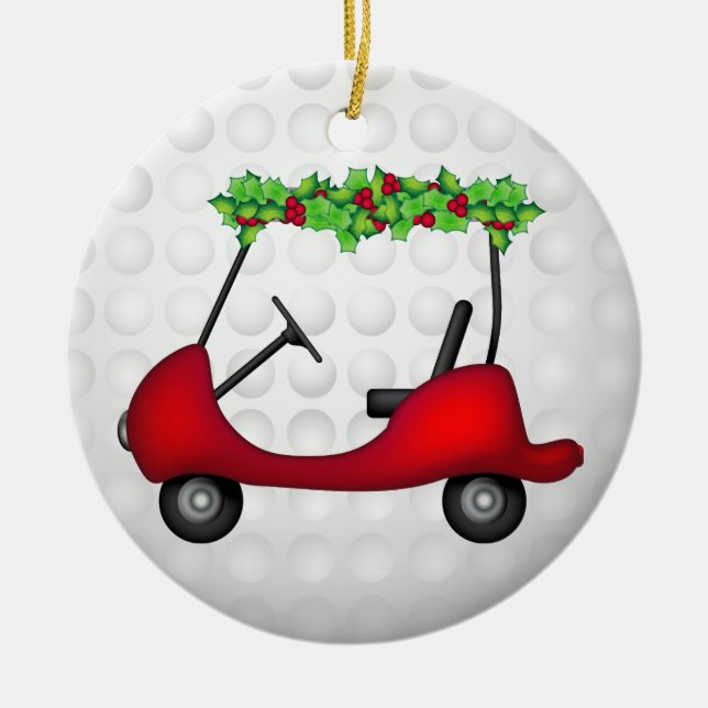 Adorno De Cerámica Navidad 1 del carro de golf (Frente)