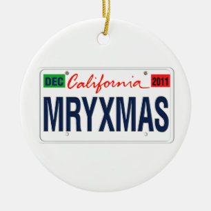Adorno De Cerámica Navidad 2011 de la matrícula California
