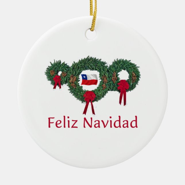 Adorno De Cerámica Navidad 2 de Chile (Frente)