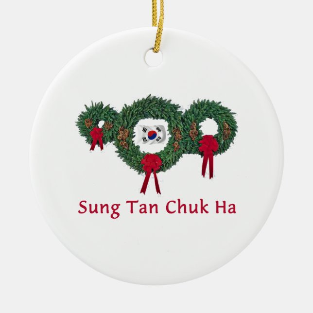 Adorno De Cerámica Navidad 2 de Corea (Frente)