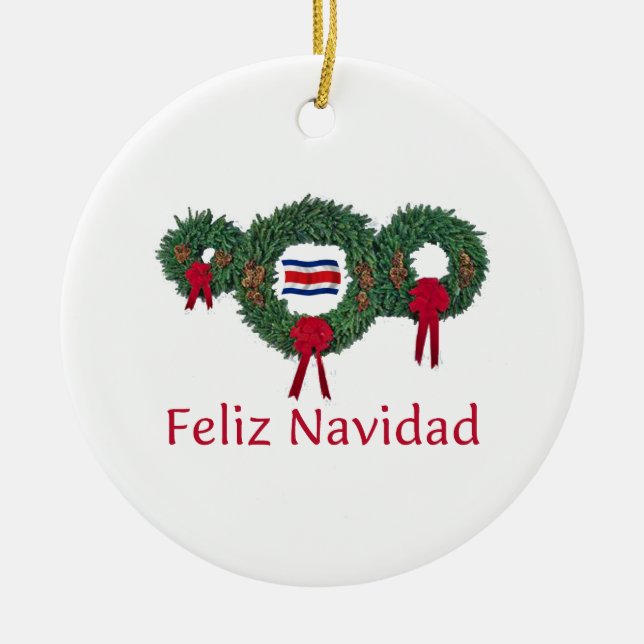 Adorno De Cerámica Navidad 2 de Costa Rica (Frente)