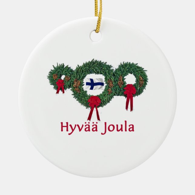 Adorno De Cerámica Navidad 2 de Finlandia (Frente)