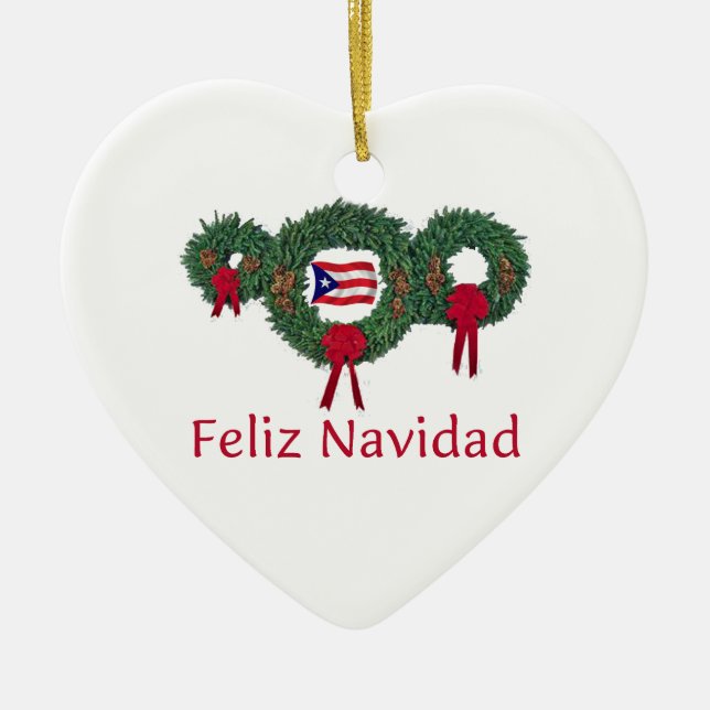 Adorno De Cerámica Navidad 2 de Puerto Rico (Frente)