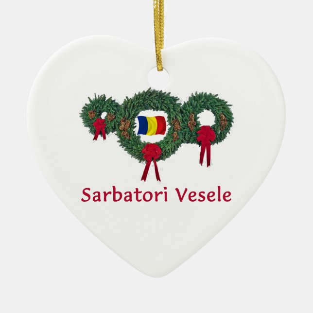 Adorno De Cerámica Navidad 2 de Rumania (Frente)