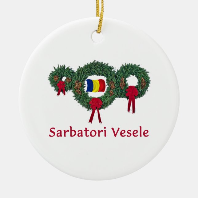 Adorno De Cerámica Navidad 2 de Rumania (Frente)