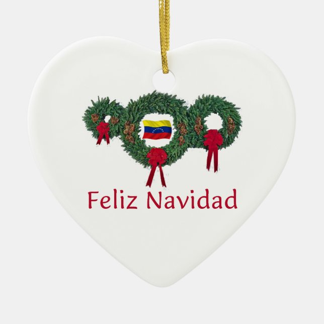 Adorno De Cerámica Navidad 2 de Venezuela (Frente)