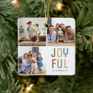 Adorno De Cerámica Navidad Alegre Fotos de Familia Personalizadas 4