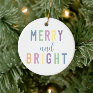 Adorno De Cerámica Navidad Alegre y Brillante