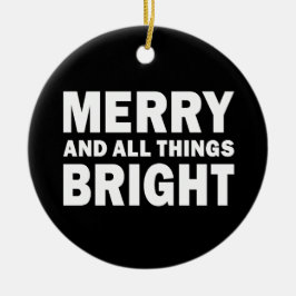 Adorno De Cerámica Navidad Alegre y Brillante Moderno Negro