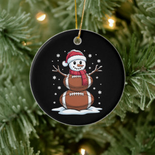 Adorno De Cerámica Navidad americano de fútbol, muñeco de nieve, depo