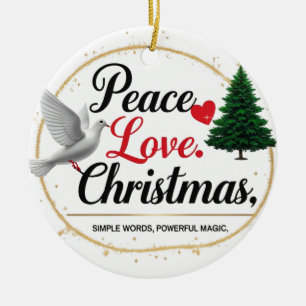 Adorno de cerámica Navidad Amor Paz 