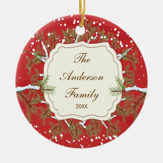 Adorno De Cerámica Navidad anticuado elegante de la familia de (Frente)