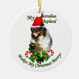 Adorno De Cerámica Navidad australiano del pastor