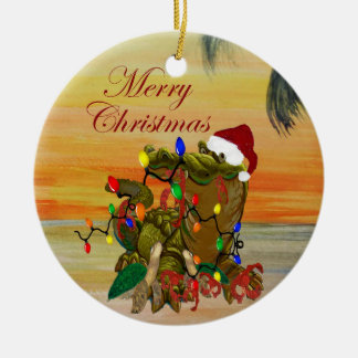 Adorno De Cerámica Navidad cajún en el bayú Fregona navideña.