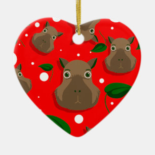 Adorno De Cerámica navidad capybara