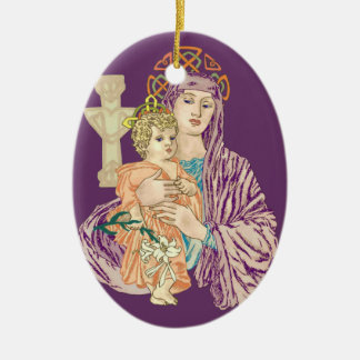 Adorno De Cerámica Navidad céltico Madonna