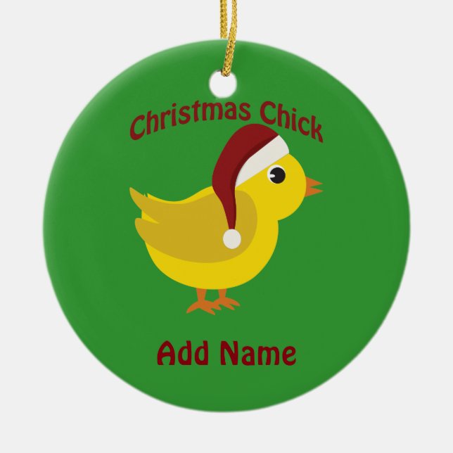 Adorno De Cerámica Navidad Chick (Frente)