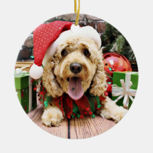 Adorno De Cerámica Navidad - Cockapoo - Sadie