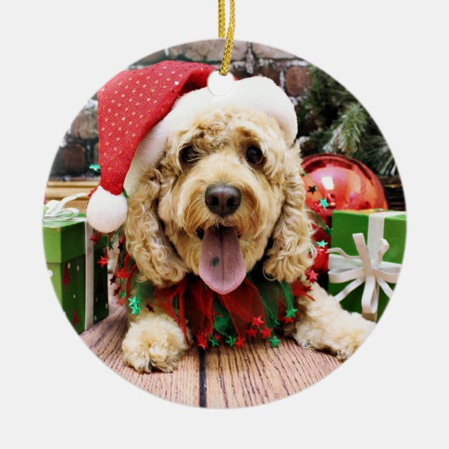 Adorno De Cerámica Navidad - Cockapoo - Sadie (Frente)