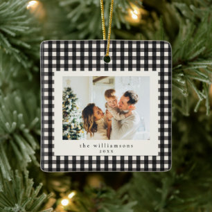 Adorno De Cerámica Navidad con foto personalizada de cuadros escocese