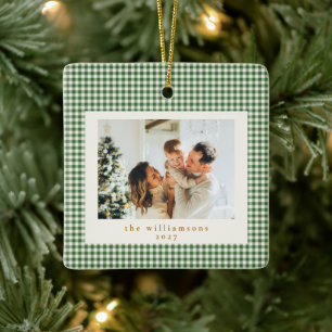 Adorno De Cerámica Navidad con foto personalizada de cuadros escocese