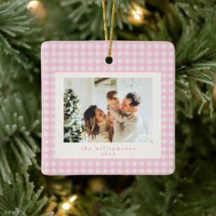 Adorno De Cerámica Navidad con foto personalizada de cuadros rosa lin