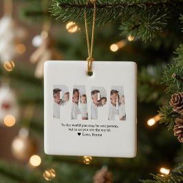 Adorno De Cerámica Navidad con Foto Personalizada de Papá | Mejor Pap