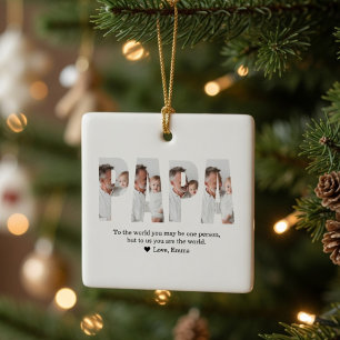 Adorno De Cerámica Navidad con Foto Personalizada de Papá Mejor Pap