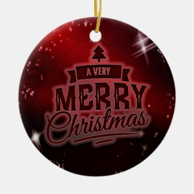 Adorno De Cerámica Navidad con los rojos (Frente)