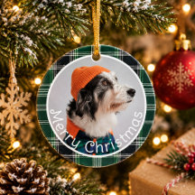 Navidad con mascotas juguetonas de cuadros verdes