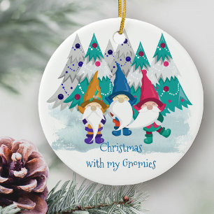 Adorno De Cerámica Navidad con mis Gnomitos Gnome Personalizado