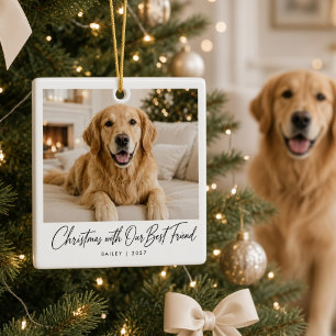 Adorno De Cerámica Navidad Con Nuestro Mejor Amigo Perro Personalizad