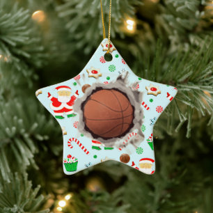 Adorno De Cerámica Navidad Creativa de Baloncesto
