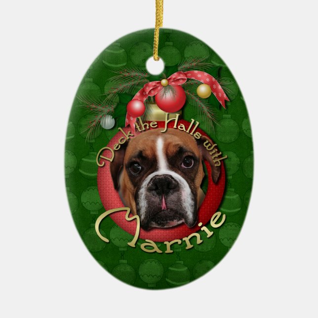 Adorno De Cerámica Navidad - cubierta los pasillos con Marnie (Frente)