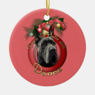 Adorno De Cerámica Navidad - cubierta los pasillos - daneses - gris