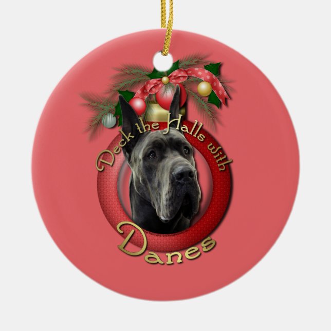 Adorno De Cerámica Navidad - cubierta los pasillos - daneses - gris (Frente)