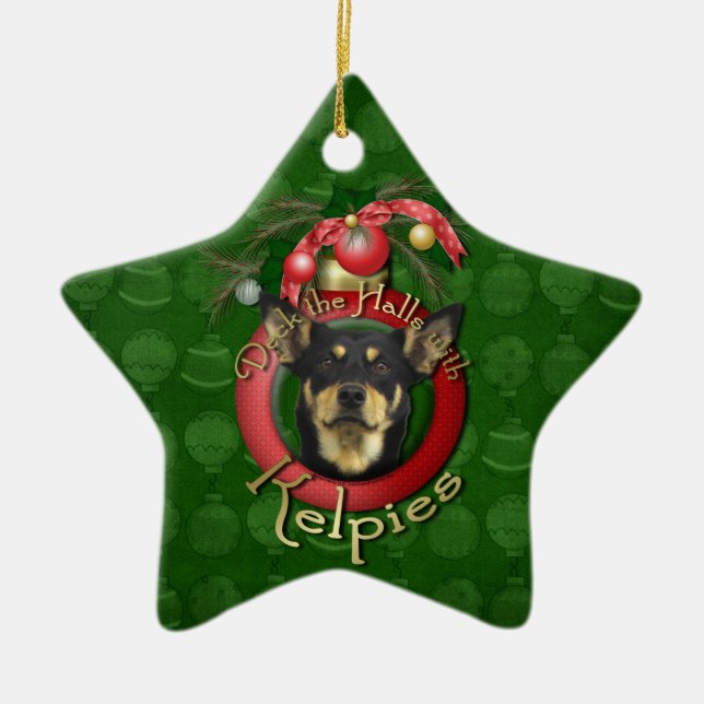 Adorno De Cerámica Navidad - cubierta los pasillos - Kelpies (Frente)