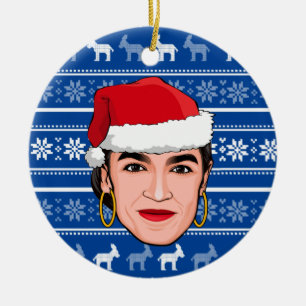 Adorno De Cerámica Navidad de Alexandria Ocasio-Cortez (AOC)