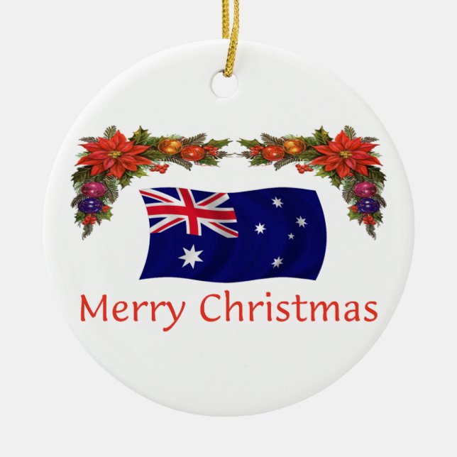 Adorno De Cerámica Navidad de Australia (Frente)