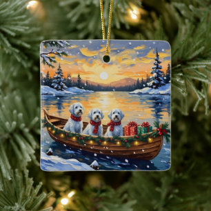 Adorno De Cerámica Navidad de Barco de Malta