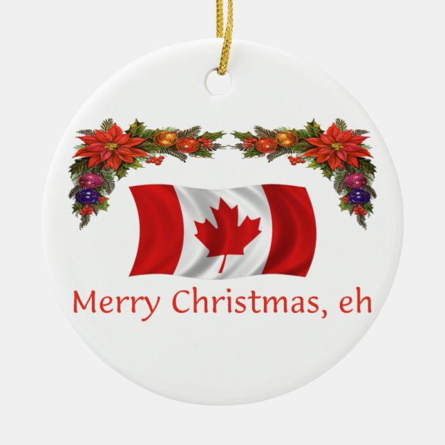 Adorno De Cerámica Navidad de Canadá (Frente)